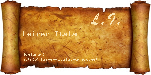 Leirer Itala névjegykártya